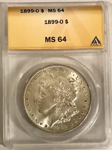 1899 O Morgan Silber 1 Dollar MS64 ANACS zertifiziert - Bild 1 von 2