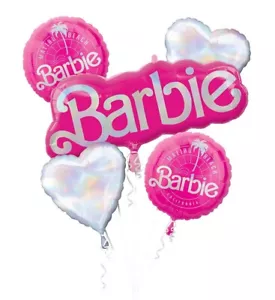 Barbie 5 Piece Anagram Balloon Bouquet Birthday Party Decorations Supplies - Picture 1 of 1