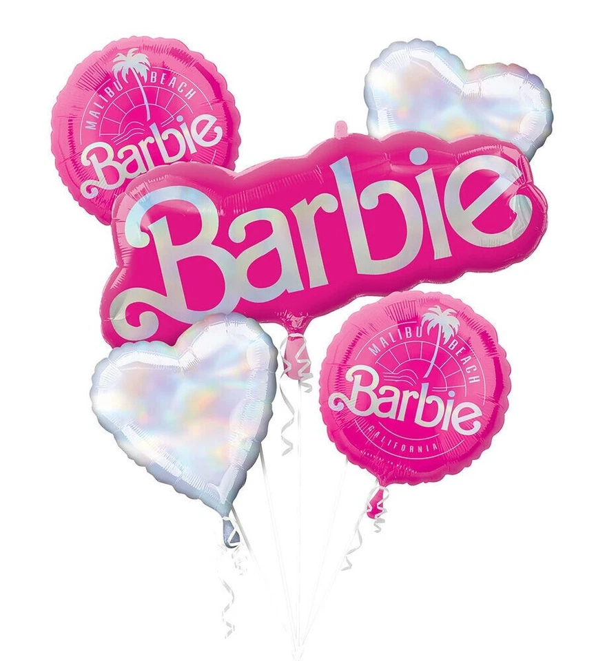 Barbie 5 Piece Anagram Balloon Bouquet Birthday Party Decorations Supplies - Image 1 of 1