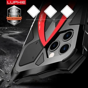 For iPhone 16 15 14 13 Pro Max Shockproof Aluminum Metal Armor Rugged Back Case - Picture 1 of 16