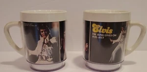 Elvis Vintage 1977 The King Lives On Dawn Plastik Kaffeetasse Boxcar Enterprises - Bild 1 von 11