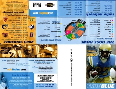 POCKET SCHEDULE - UCLA Bruins (2003 Season) Craig Bragg NCAA Football - Image 1 of 4