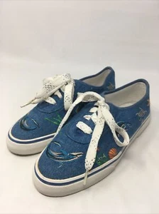 Zapatos ""Laguna"" bordados de lona azul para mujer Sabastino talla 7M usados - Imagen 1 de 12