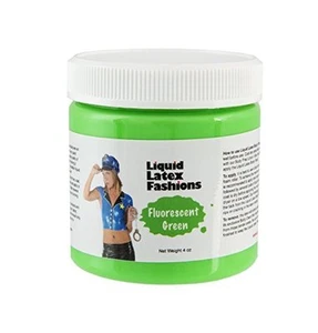 4 Oz Fluorescent Green Liquid Latex Body Paint, GLOWS UNDER BLACKLIGHT! - Picture 1 of 13