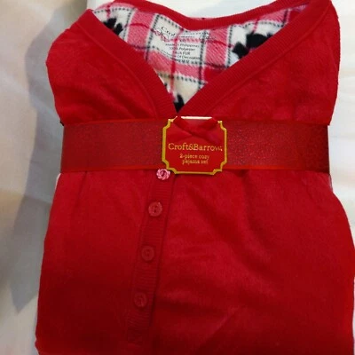 Ropa de dormir 2 piezas para dama. Rojo/Blanco. Scotties. Piel sintética. Talla XXL Foto 1 de 4