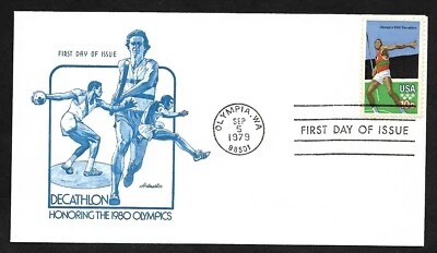 #1790 10c Olympics 1980 -Javelin- Artmaster FDC - Image 1 of 2