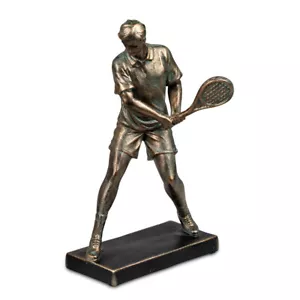 Tennis Player 24cm Bronze Colour Ball Sculpture Base Formano 784490 Decorative Figure - Picture 1 of 3