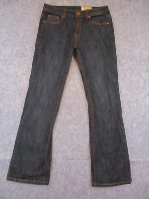 V Cristina 牛仔女式 8 黑色牛仔喇叭中腰深色水洗复古 29x31 — 第 1/4 张图片