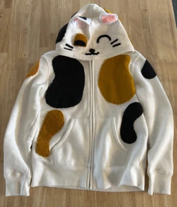 Used Handmade Calico Cat Kitten Kitty Zip Hoodie Child Size Large Play Halloween - Picture 1 of 6