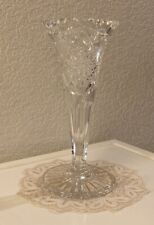 Antique Early American Pattern Glass Vase, Cut & Pressed Glass, 10"T by 4-1/2"D