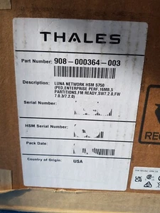 THALES 908-000364-003 SafeNet Luna Network Hardware Security Modules S750 _17_6 - Afbeelding 1 van 7