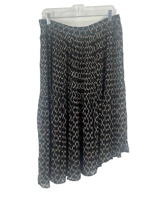 Falda midi asimétrica con estampado negro Club Monaco talla 12 nueva con etiquetas Foto 1 de 4