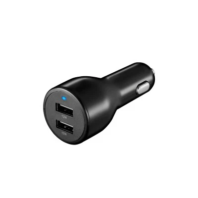 Insignia - 24 W 车载充电器 带 2 个 USB 端口 - 黑色 — 第 1/4 张图片