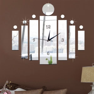 Modern Wall Clock Art Design DIY 3D Mirror Surface Sticker Room Home Decor Gift - Picture 1 of 15