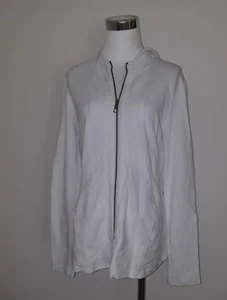 $138.00 XCVI Women's Anastasia Zip Front Hoodie jacket White Size S - Picture 1 of 6