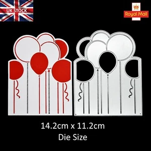 Luftballons Hintergrund/Vordergrund Metall Stanzschablone, Kartenherstellung ⚡UK-Verkäufer⚡ G7 - Bild 1 von 4
