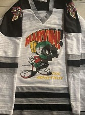 Vintage 1990 Looney Tunes Marvin The Martian Hockey Jersey Size M / L Genus