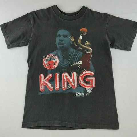 CHICAGO BULLS t-shirt 1990 Black Tee NBA Basketball WO6863 Cover