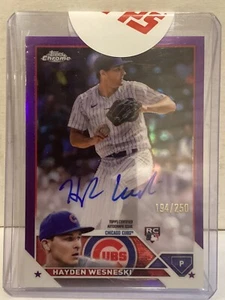 2023 Topps Chrome Purple Refractor Auto Hayden Wesneski #RA-HW /250 TOPPS SEALED - Picture 1 of 3