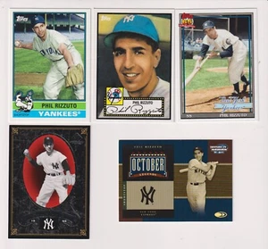 FÜNF KARTEN PHIL RIZZUTO LOT INKLUSIVE NUMMERIERTER EINLAGE - NEW YORK YANKEES - Bild 1 von 1