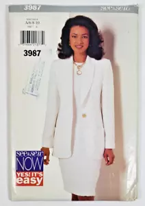 Abito giacca Butterick 3987 modello cucito mancante anni 90 NON TAGLIATO vestibilità ampia vintage - Foto 1 di 3