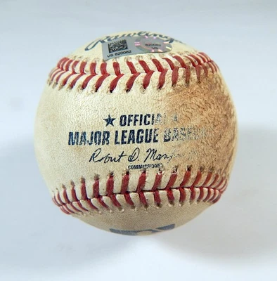 2021 San Francisco Rockies Game Used Baseball Fernandez K Belt StrikeOut Posey - Image 1 of 3