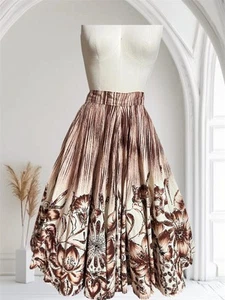 1940 1950 Vintage Floral with Sequins Mexican Design Circle Skirt - Picture 1 of 6