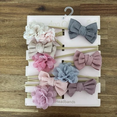 10 Baby Girl Headband Bows Flowers Assorted Colors NEW - Image 1 of 4