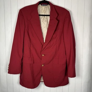 VTG Austin Reed Red Pure Virgin Wool Worsted Button Blazer Jacket USA Union 40R - Picture 1 of 11