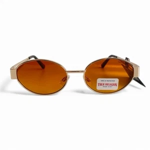 NEW TRUE RELIGION Gold Metal Logo Classic TR12474CK Sunglasses - Picture 1 of 4
