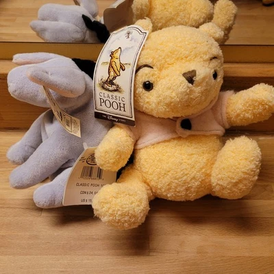 Juguete de peluche clásico de Disney Winnie the Pooh and Eeyore de colección años 90 con etiquetas Foto 1 de 4