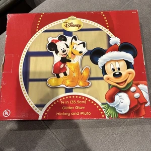 Disney Frozen Lighted Mickey and Pluto 14” Indoor /  Outdoor Decor - Picture 1 of 3