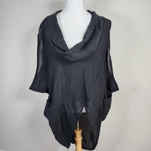 Oak And Fort Draped Shirt Womens Large Goth Whimsigoth Drapey Modern Flowy Black - Picture 1 of 13