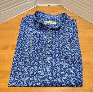 Donald Ross Sport Polo Men's XL Blue Paisley Golf Logo Preppy Seller Owned  - Picture 1 of 10