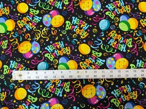 VINTAGE Happy Birthday by Hi- Fashion fabrics - BTY: 36” x 44” - Picture 1 of 1