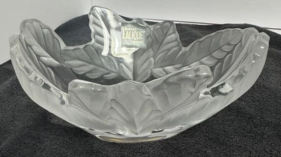 CUENCO DE HOJAS DE ROBLE ESMERILADO VINTAGE LALIQUE FRANCIA CRISTAL COMPIEGNE JARDINERIE Foto 1 de 4