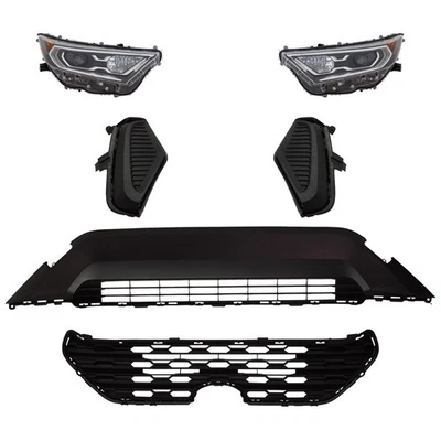 Headlight Kit For 2019-2021 Toyota RAV4 Halogen Lens and Housing with Grille - Image 1 of 4