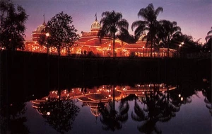 Walt Disney World Crystal Palace Restaurant Lit at Night Lighted FL Postcard - Picture 1 of 2
