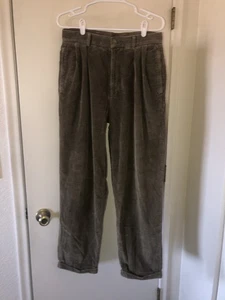 VTG Le Collezioni Structure Corduroy Pants Mens 32R Olive Green Pleated Classic - Picture 1 of 8