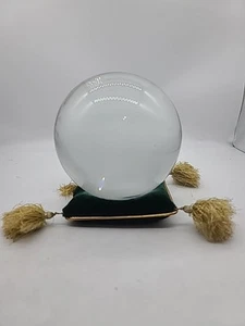 Antica sfera in cristallo massiccio del 1900 10 libbre!  Con Feltro Piatto Cuscino Meditazione - Foto 1 di 4