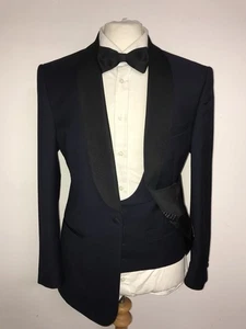CHARLES TYRWHITT -Slim Fit 3 Piece NAVY BLUE WOOL DINNER SUIT - 40 Reg - W34 L29 - Picture 1 of 16