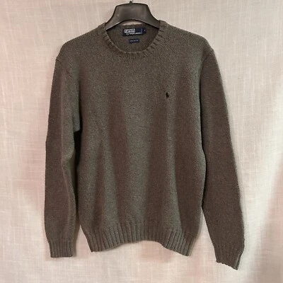 Suéter Polo Ralph Lauren Tejido Grueso Para Hombre Talla L Gris Logo De Colección Años 90 Foto 1 de 4