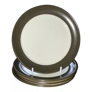 Denby Camelot Chevron 4x Side Plates 16.5cm Olive Green Vtg 1960s Gill Pemberton - Picture 1 of 9
