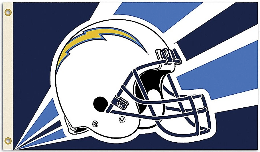 Enorme casco bandera/estandarte con licencia NFL 3'x5' de Los Angeles Chargers - Envío gratuito Foto 1 de 1