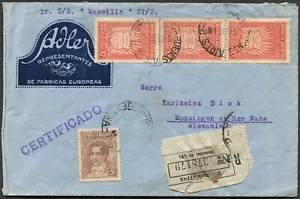Argentina a Alemania SS Massilia Cubierta Registrada 1937 América Latina Franqueo - Imagen 1 de 2
