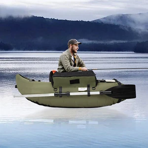 Inflatable Boat-Lightweight, Portable 1 Person Fishing Boat with Hand Air Pump - Picture 1 of 22