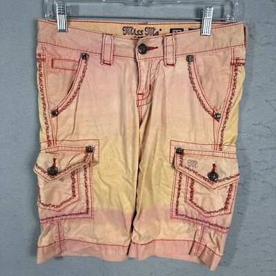 MISS ME Cargo Bermuda Size 25 Tangerine Color Pockets - Image 1 of 4