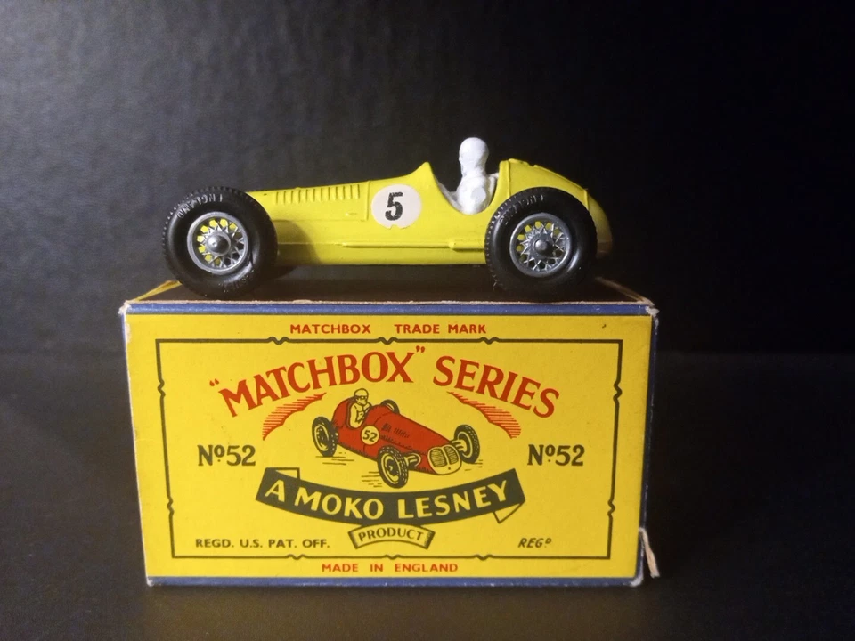 Matchbox #52A Maserati 4CLT Racer 1958 Yellow #5 In Original E5 Box - Image 1 of 4