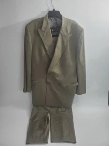 Calvin Klein Men's 100% Wool 2 Piece Suit, 44L, Brown - Picture 1 of 14