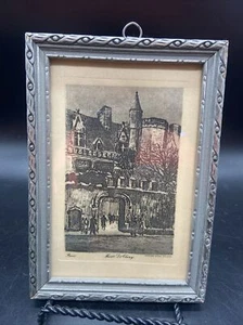 Antiguo grabado en acero del ""Musee De Cluny"" París Francia en marco - Imagen 1 de 6
